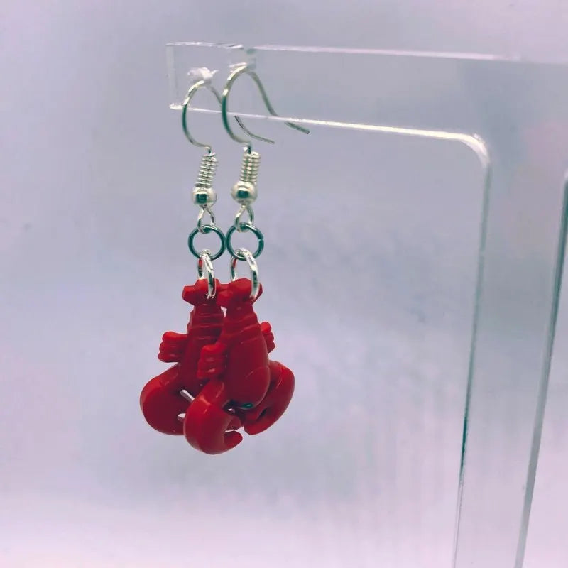 Funny Red Lobster Building Block Earring