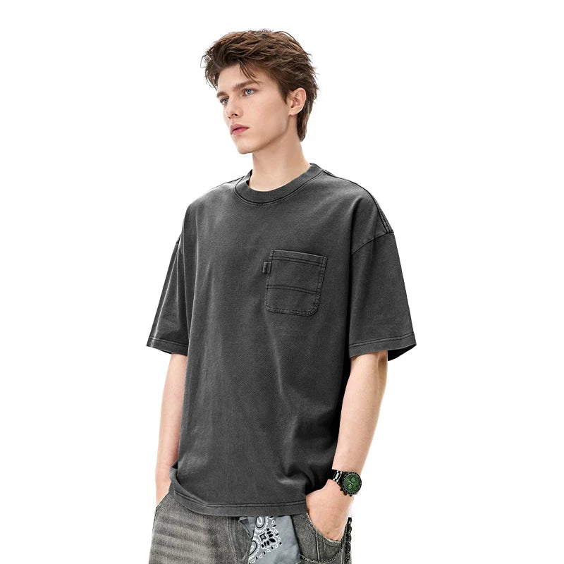 T-shirt fourre-tout uni à poche avant