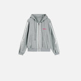 Versatile Stylish Lace Trim Hooded Sweatshirt