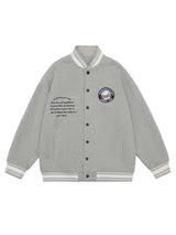 Retro Letter Embroidery Varsity Jacket