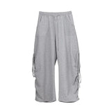 Weiche graue Hip-Hop-Hose mit Kordelzug