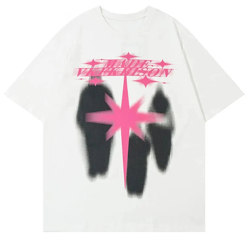 Y2K Star Shadow Cotton Tee
