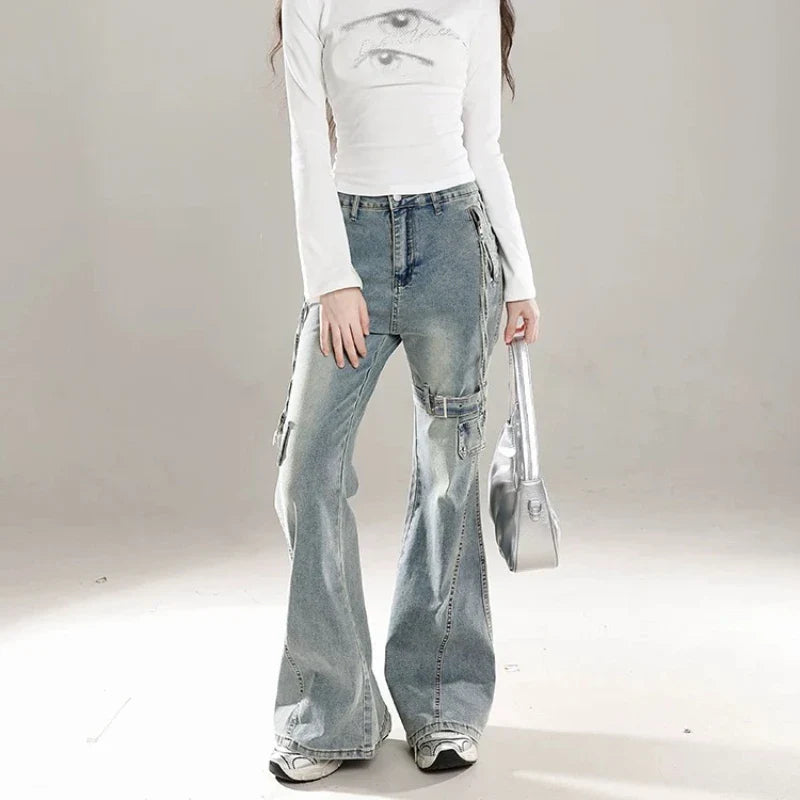 여성 보우 패치워크 배기진