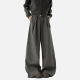 Korean Pleated Patchwork Wide Leg Suit Pants