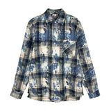Chemise à carreaux tie-dye vintage automne pour homme