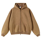 Men Vintage Washed Zip Hoodie