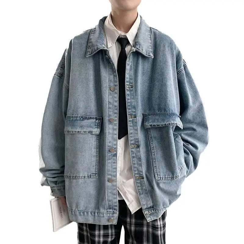 High Street Loose Button Patchwork Denim Jacket