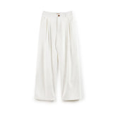 Weiße Baumwollhose mit weitem Bein