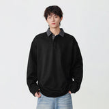 Y2K Plaid Collar Loose-Fit Polo Sweater