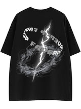ゴシックレタープリント クルーネックTシャツ