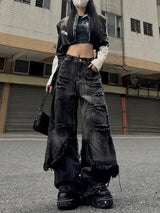 Vintage Streetwear Cool Waif Ripped Denim Jeans