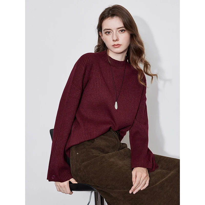 Ankora Red Lazy Style Women’s Knitwear Sweater