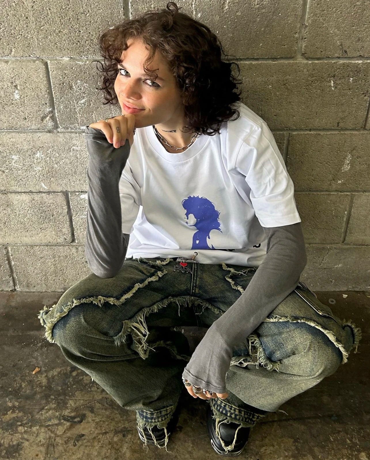 Y2K Vintage Washed Flared Denim Cargo Jeans