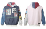 Vintage Grunge Graphic Printed Zip-Up Sweatshirt