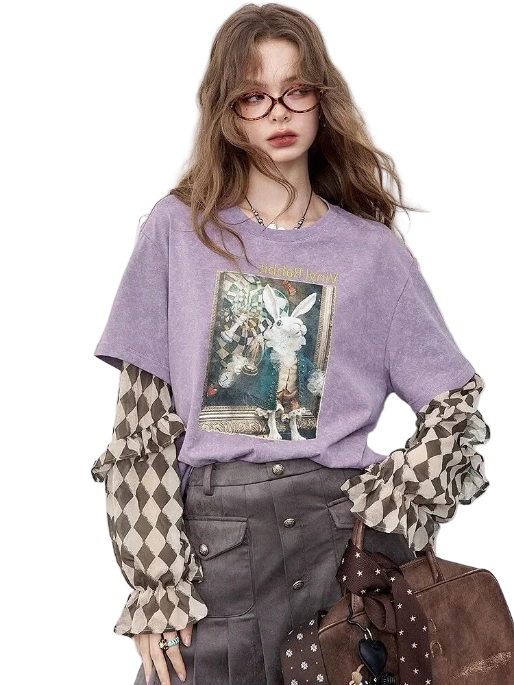 Retro Purple Long Sleeve T-Shirt