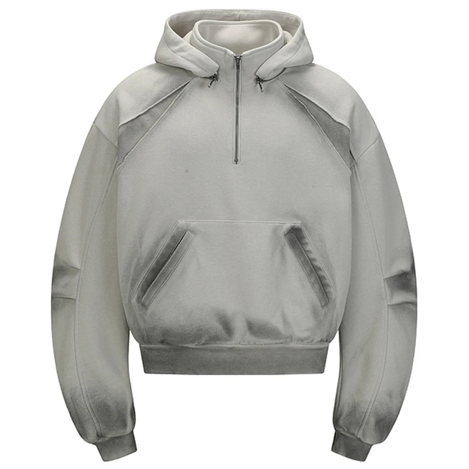 Men Vintage Patchwork Streetwear Hoodie