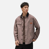 따뜻한 콘트라스트 칼라 루즈핏 캐주얼 재킷