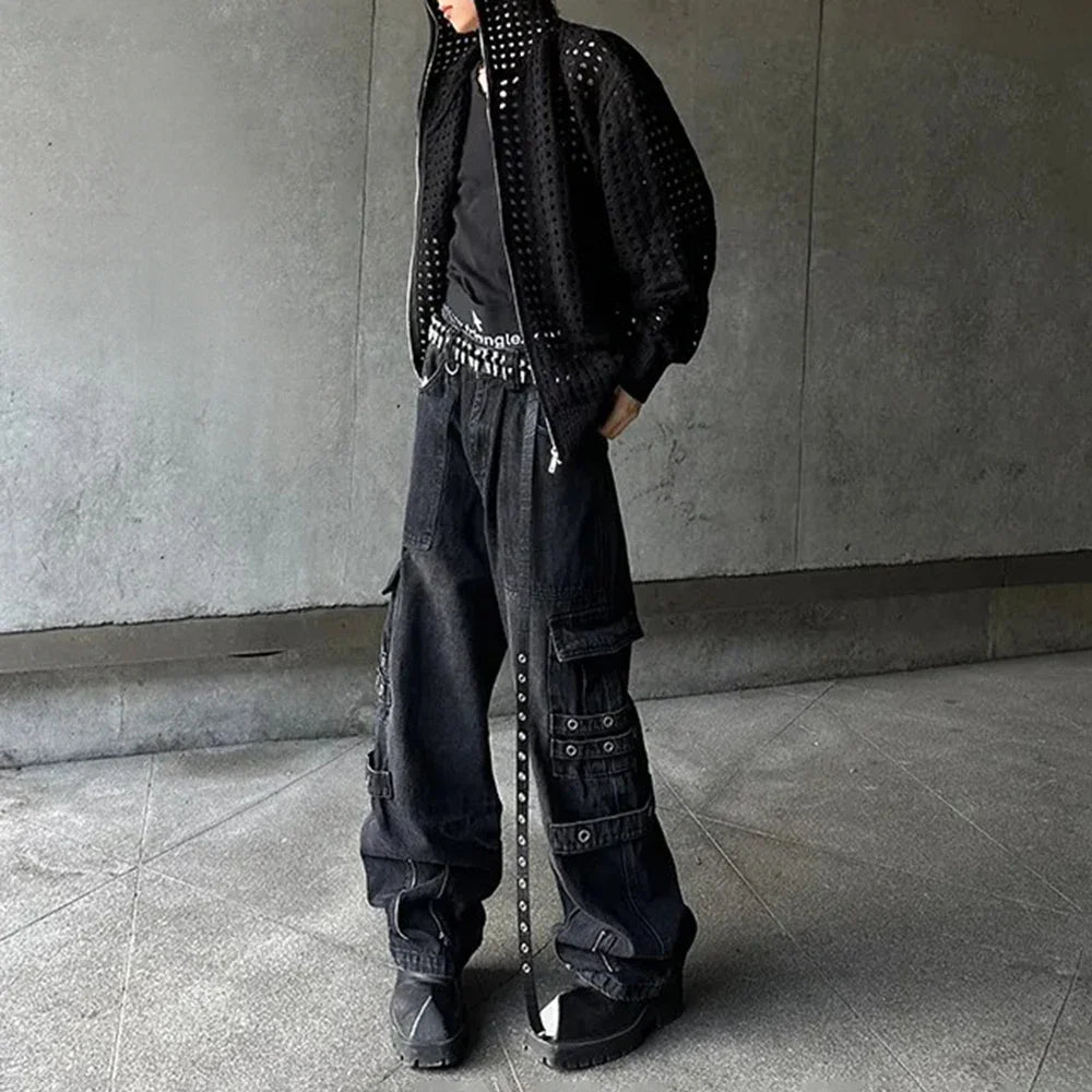 Elevated Colorblock Hollow Casual Hooded Sweater