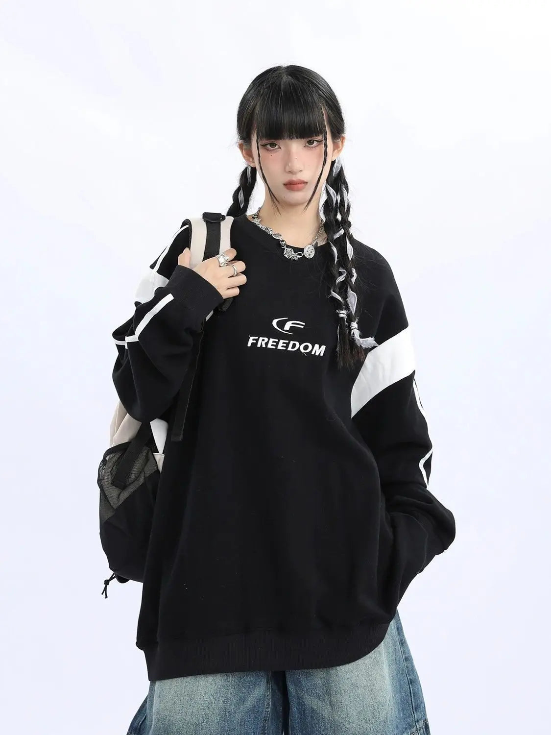 American Style Hip Hop Loose Print Sweathirt