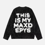 Streetwear Warm Letter Hip Hop Print Sweater