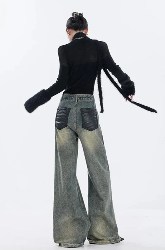 Hochwertige Vintage-Jeans im Hip-Hop-Retro-Stil für Damen