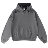 Men Vintage Ripped Oversized Hoodie