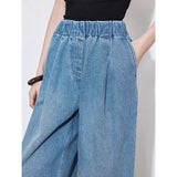 Jeans mit elastischem Bund und weitem Bein