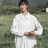 Chemise blanche oversize style coréen pour femme