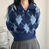 Vintage Turn Down Collar Ulzzang Sweater