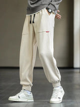 Blanko-Sweatpants mit weitem Bein und Kordelzug