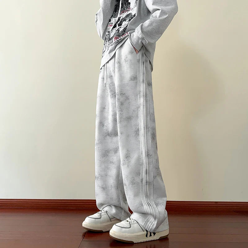 Patchwork Korean Style Wide Leg Casual Sweatpants