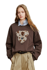 Plush Dog Patchwork Women’s Hoodie