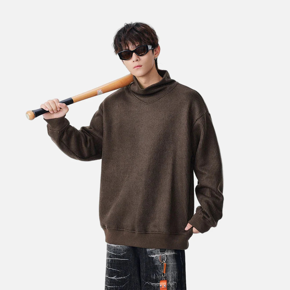 Gemütlicher, gerippter Rollkragenpullover