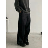 Vielseitige japanische Retro-Hose mit lockerem, geradem Schnitt