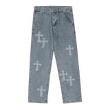 Y2K Cyber ​​Cross Baggy Jeans