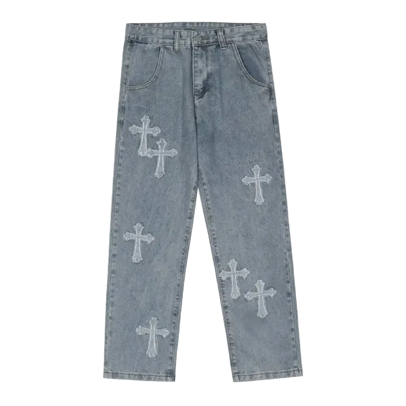 Y2K Cyber ​​Cross Baggy Jeans