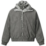 Vestes parkas d'hiver vintage streetwear en fourrure épaisse