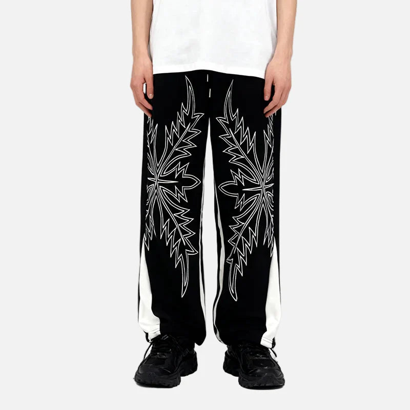 Cozy Snowflake Patterned Loose Fit Sweatpants