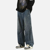 Weite Jeans im koreanischen Stil, High Street-Style