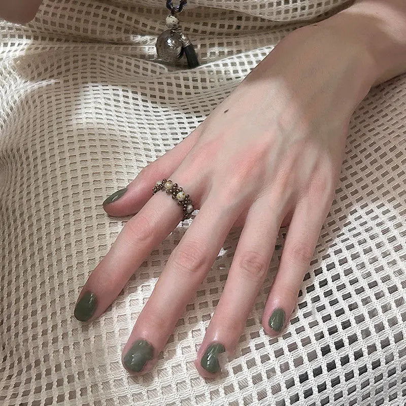 Elegant Crystal Beaded Elastic Rope Ring