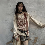 Vintage Grunge Aesthetics Letter Print T-Shirt