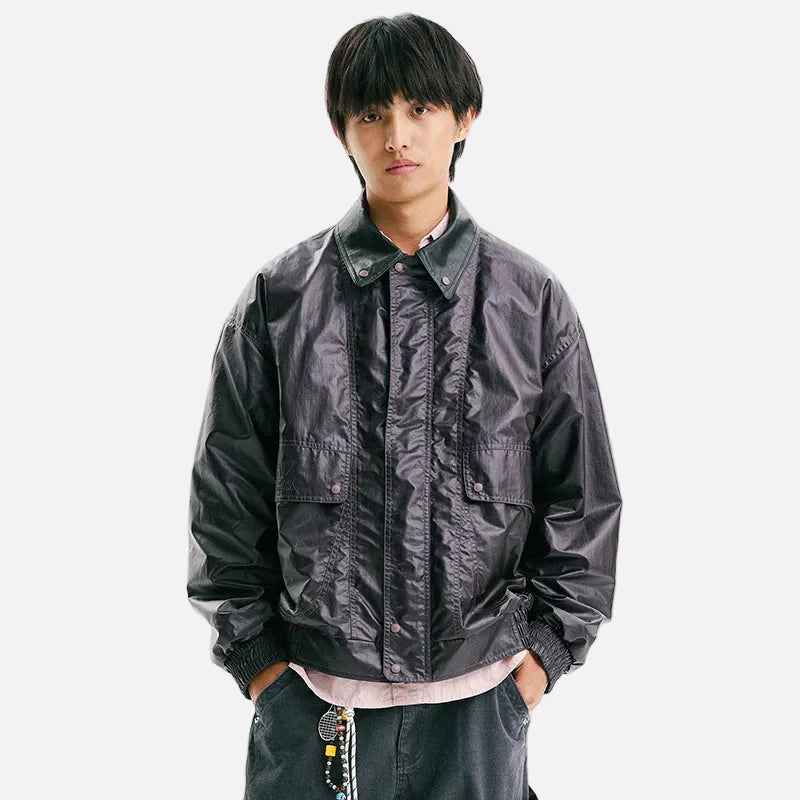 Veste de motard tendance en cuir léger