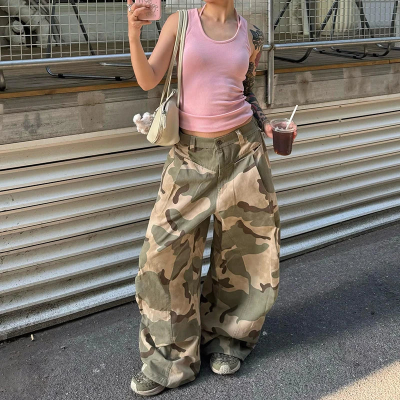 Streetwear Camouflage Oversized Boyfriend Jeans