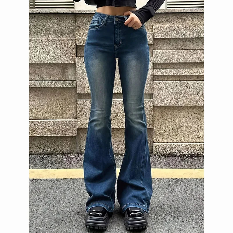 High-Waist Flared Bootcut Jeans