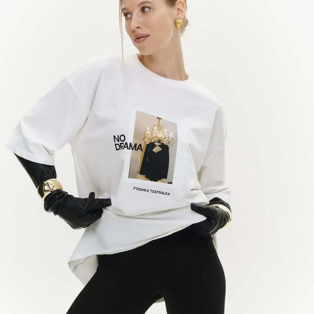 Stylish European Cool Summer Print T-Shirt