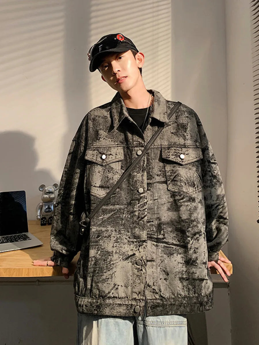 Streetwear Retro American Style Cargo Denim Jacket
