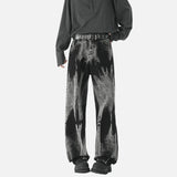 Strapazierfähige Streetwear-Jeans mit schwarzem Batikmuster