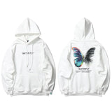 Schmeichelhafter, farbenfroher Hip-Hop-Hoodie mit Schmetterlingsprint