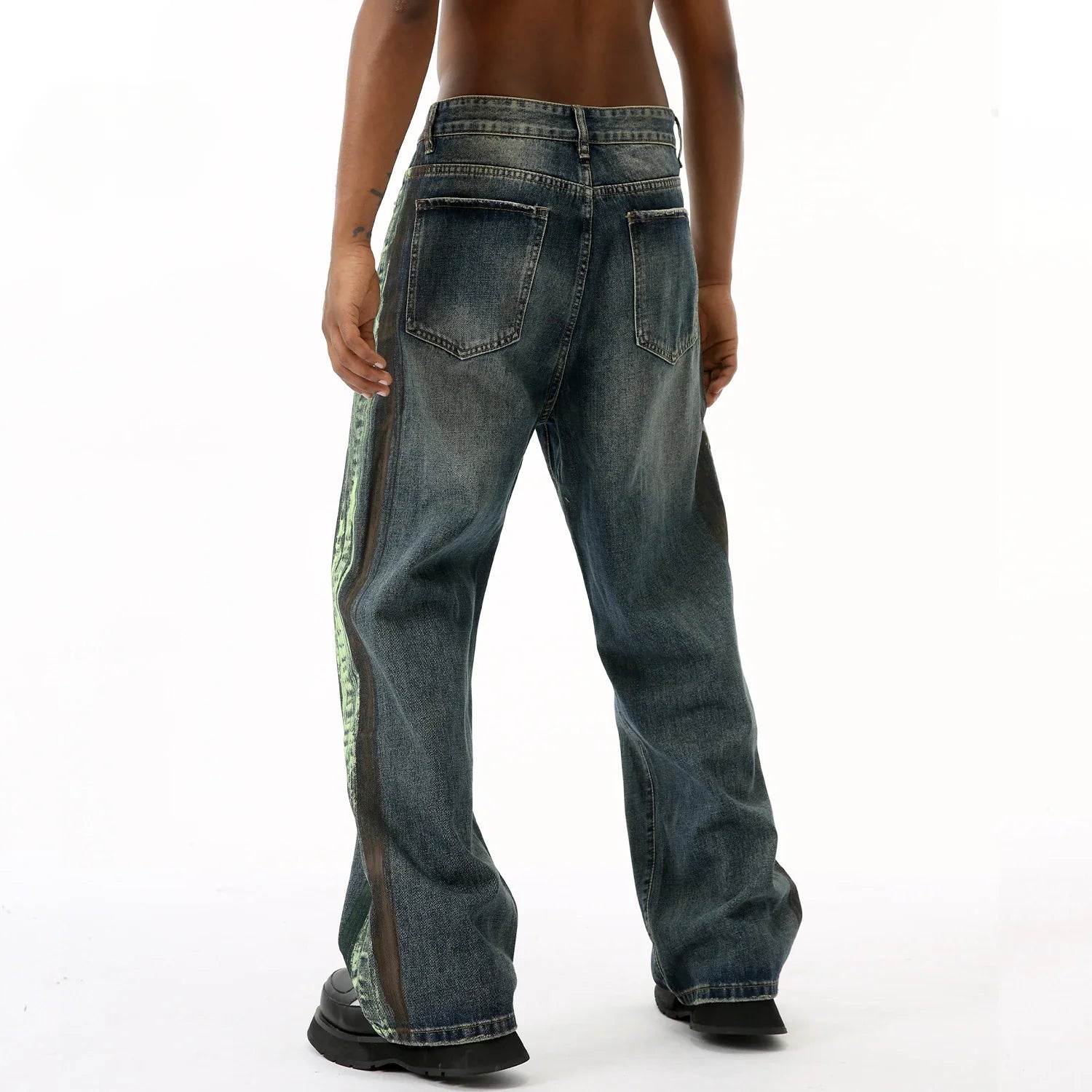 Retro Streetwear Gestreifte Baggy Hip Hop Jeans