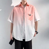 Chemise décontractée oversize à manches courtes dégradées